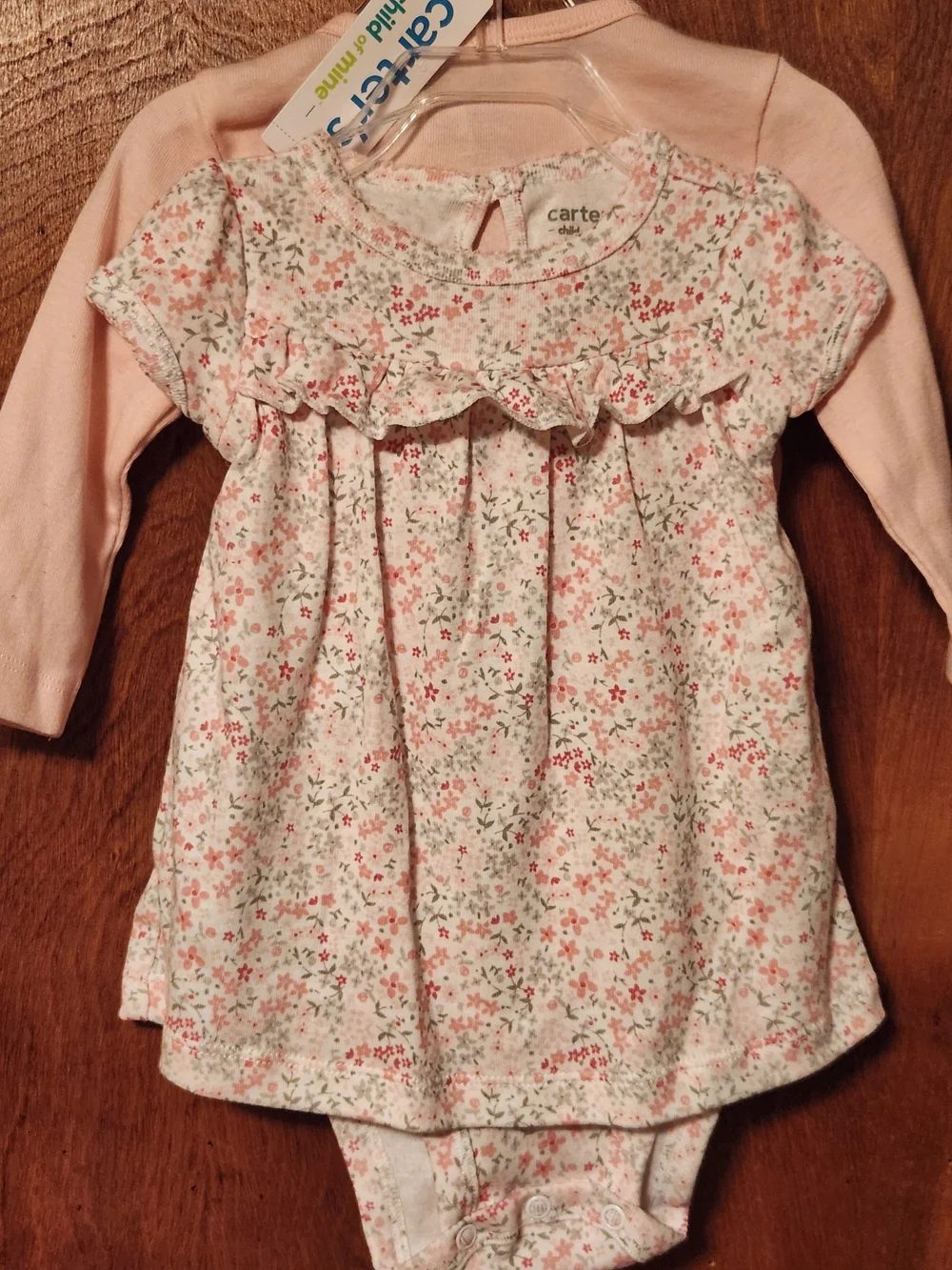 Carter's Pink Floral Baby Dress & Cardigan Set, S-3/6, NWT